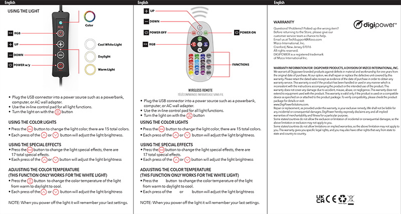 user_guide SHOOTING STAR - 12 IN RGB COLOR RING LIGHT