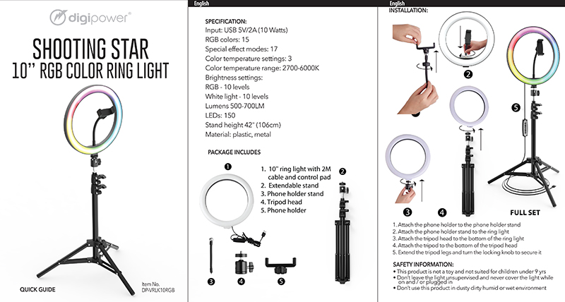 user_guide 10 IN RGB COLOR RING LIGHT