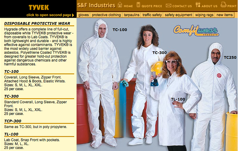 Hygrade Safety web page