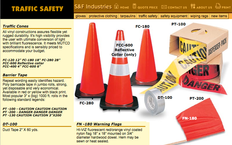 Hygrade Safety web page