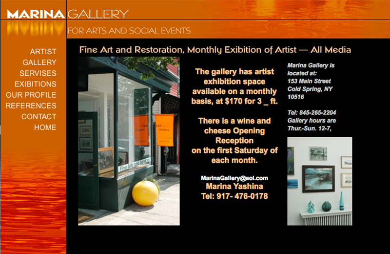 Marina Gallery web page