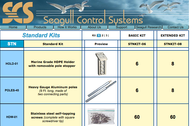 Seagull Control Systems page
