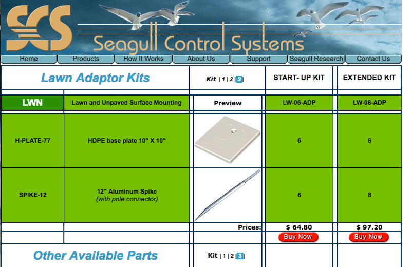Seagull Control Systems page