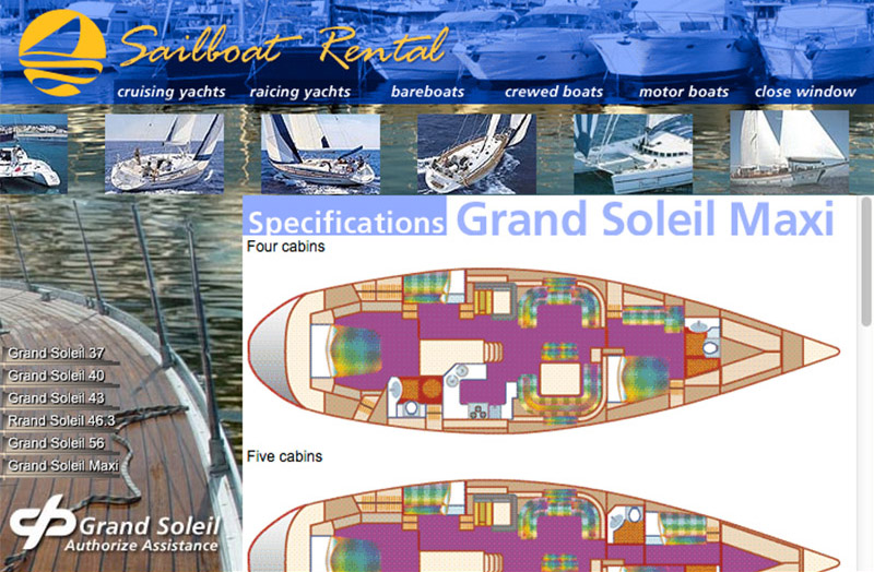 Sailboat Rental LTD.  page