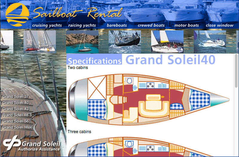 Sailboat Rental LTD.  page