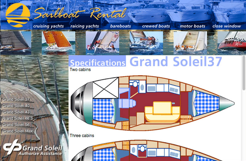 Sailboat Rental LTD.  page